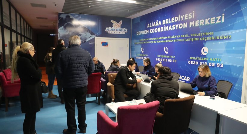 Aliağa Belediyesi Depremzedeler İçin Koordinasyon Merkezi Kurdu
