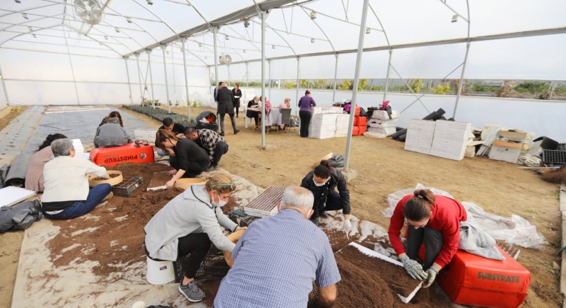 EFES SELÇUKLU KADINLAR DEPREM BÖLGESİYLE FİDE DAYANIŞMASINI BAŞLATTI