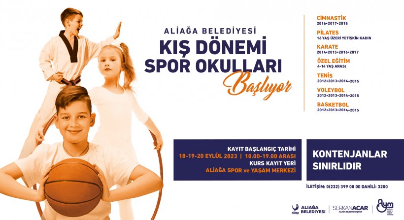Aliağa Spor ve Yaşam Merkezi'nde Kış Spor Okulları İçin Kayıtlar Başlıyor