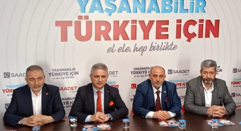 Saadet Partisi İzmir Büyükşehir Belediye Başkan Adayı Mustafa Erduran Aliağa çalışması yaptı