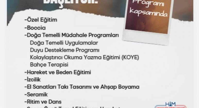 Engelli yurttaşlar için kurs dönemi başlıyor