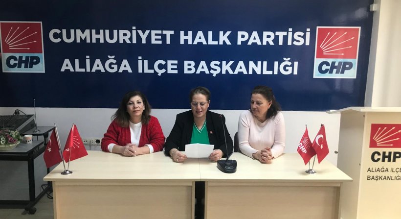Aliağa CHP Kadın Kolları Türk Medeni Kanununun Kabulüne İlişkin Basın Açıklaması yaptı